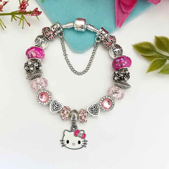 Hello Kitty 925 Sterling Silver Charm Bracelet NEW - Picture 5 of 10